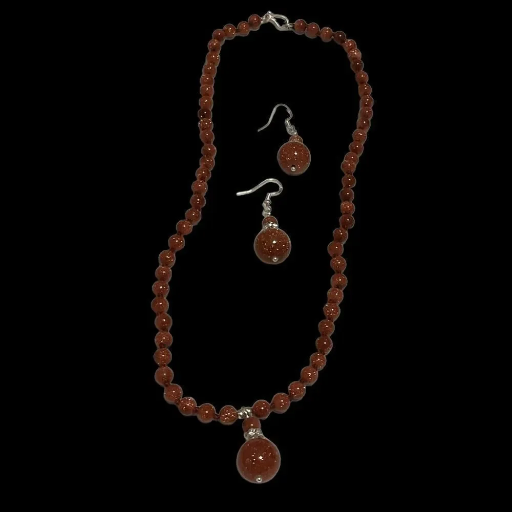 Natural Sunstone Necklace Earring Set NWT Black Friday sale!